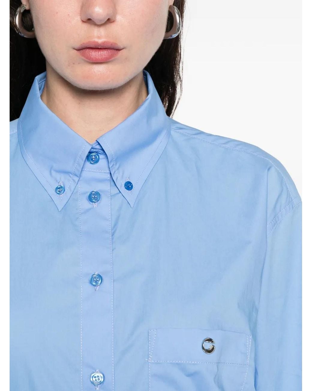 Coperni Blue Boyfriend Pocket Shirt