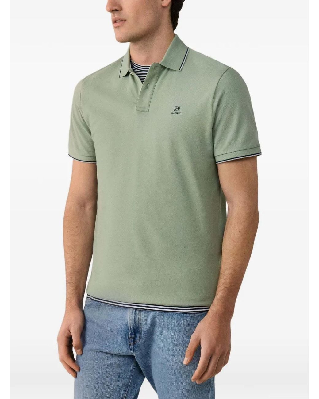 Hackett Green Heritage H Tipped Polo Shirt for men