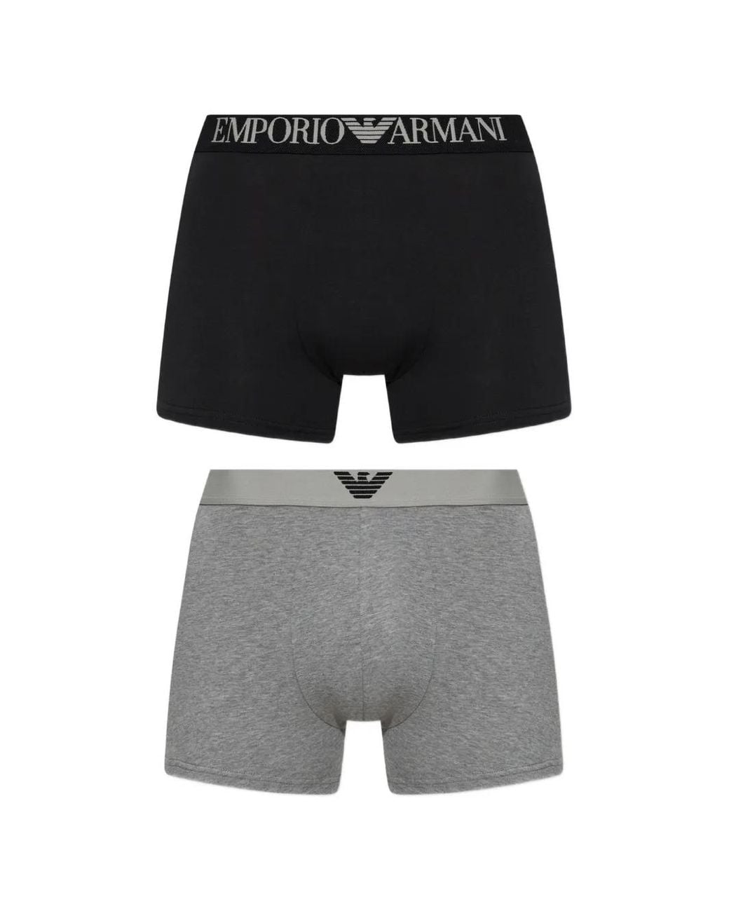 Emporio Armani Black Logo-Waistband Boxers (Set Of Two) for men