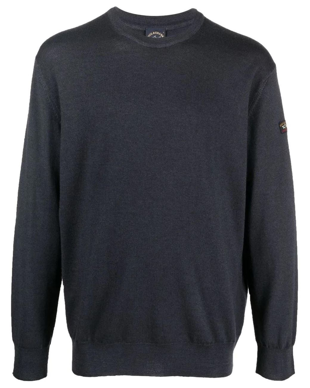 Paul & Shark Blue Fine Ribbed Wool Sweater for men