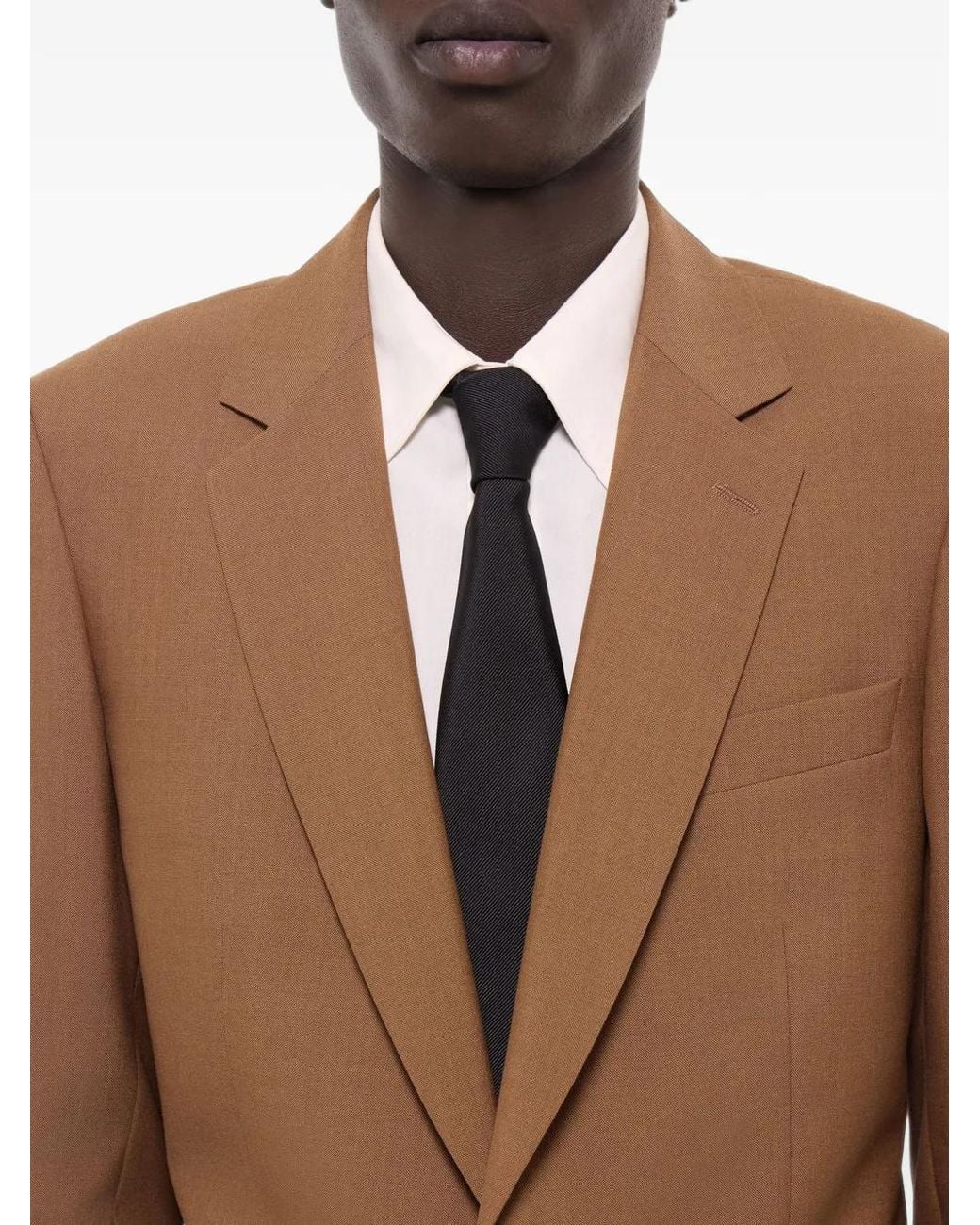 Fursac Brown Single-Breasted Wool Blazer for men