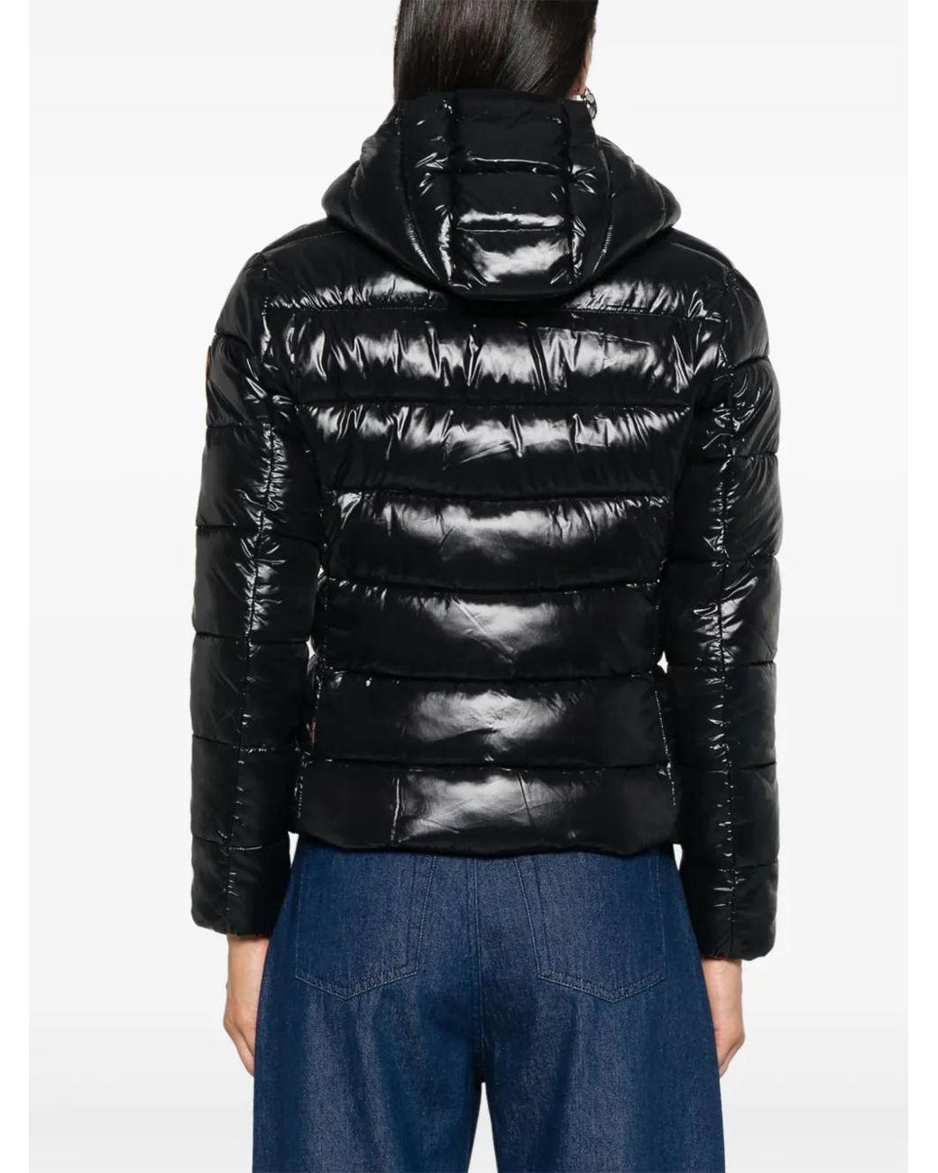 Save The Duck Black Cosmary Quilted Hooded Jacket