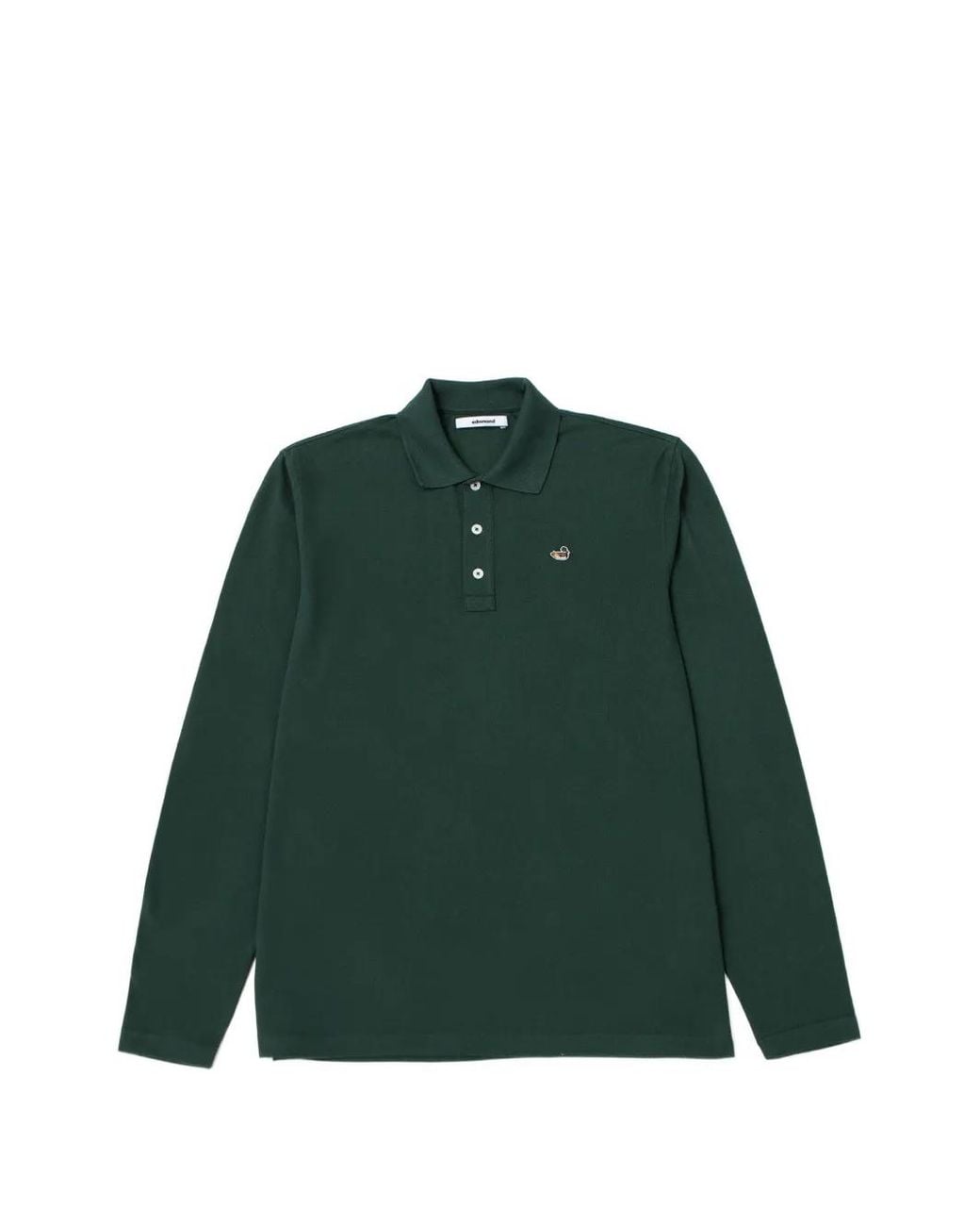 Edmmond Studios Green Embroidered Long-Sleeve Polo Shirt for men