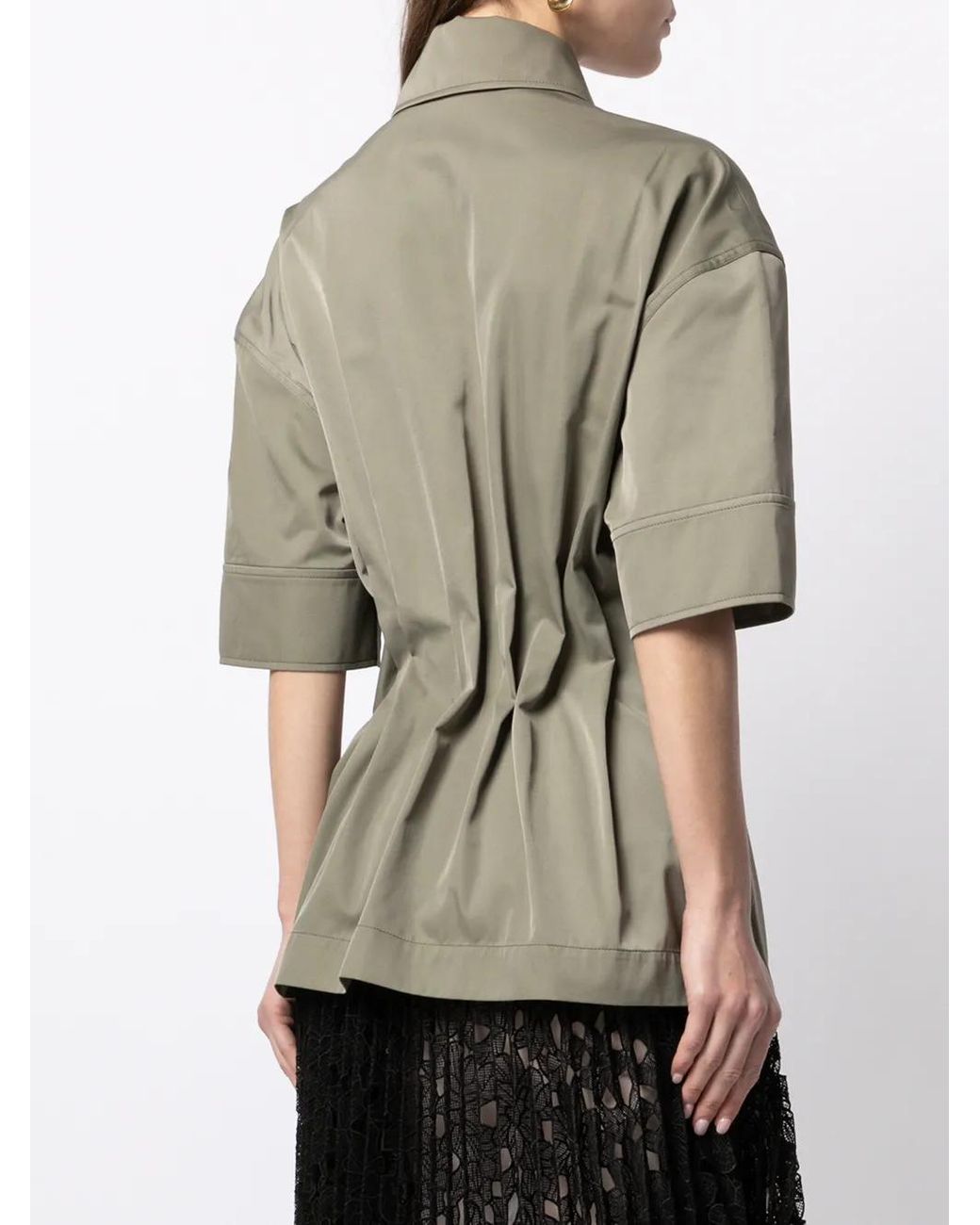 Goen.J Gray Belted Cotton-Blend Twill Shirt