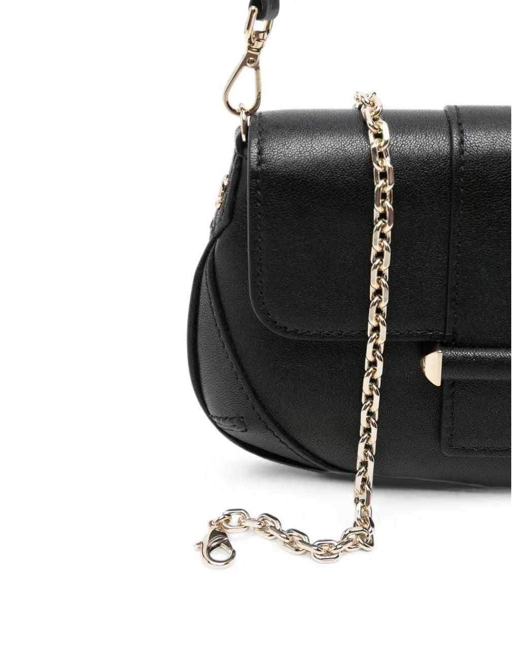 Jimmy Choo Black Bar Buckle-Detail Leather Clutch Bag