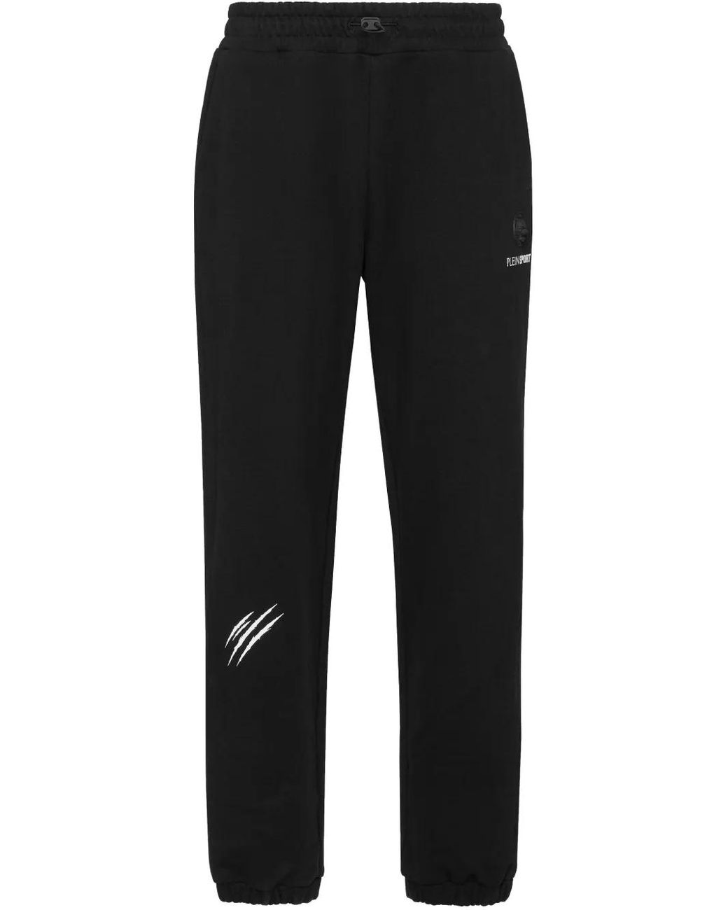 Philipp Plein Black Scratch-Print Track Pants for men