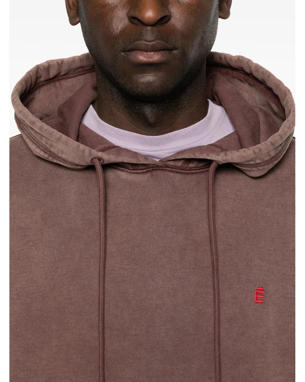 Etudes Studio Brown Logo-Embroidered Hoodie
