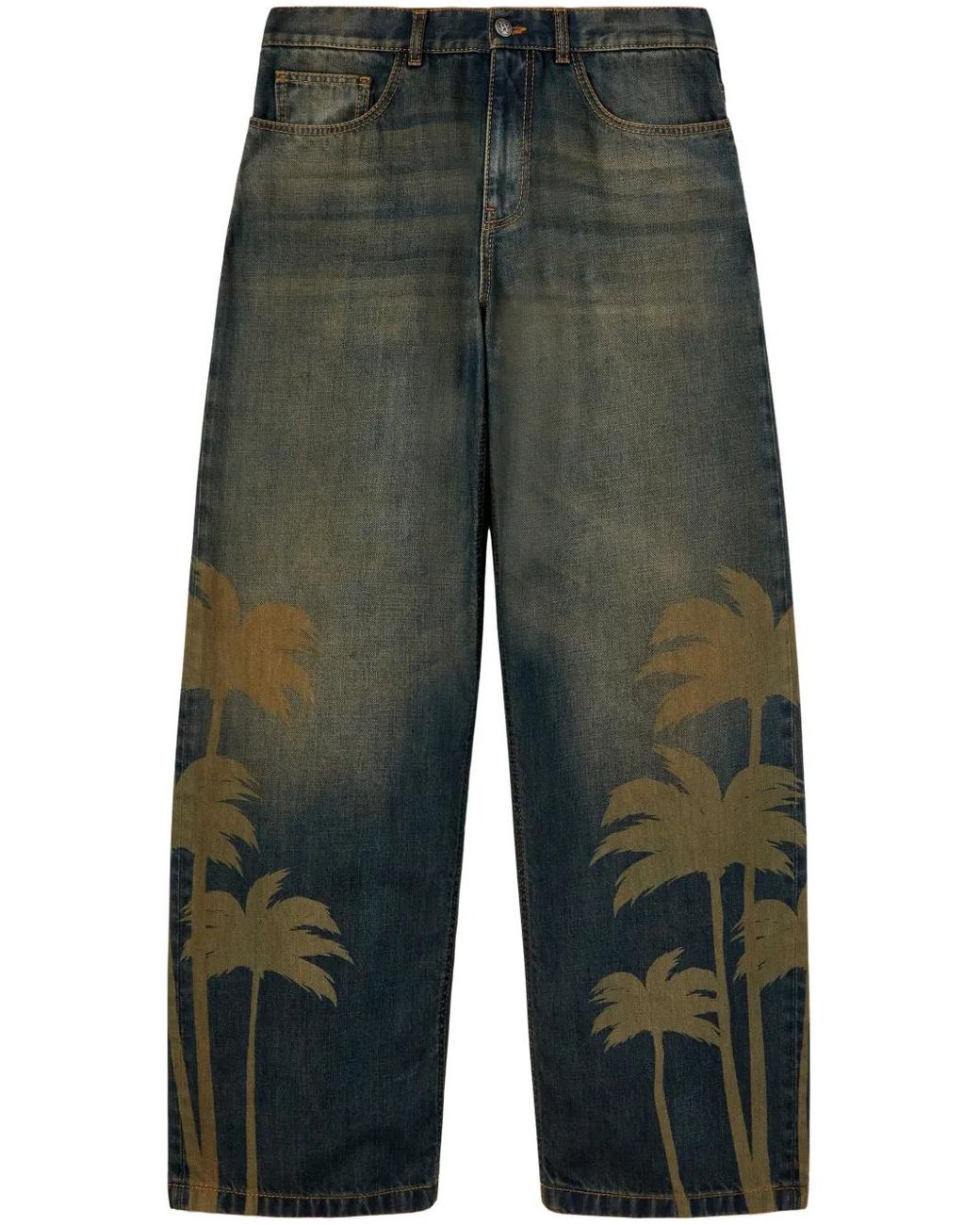 Palm Angels Green Pamls Laser Jeans for men