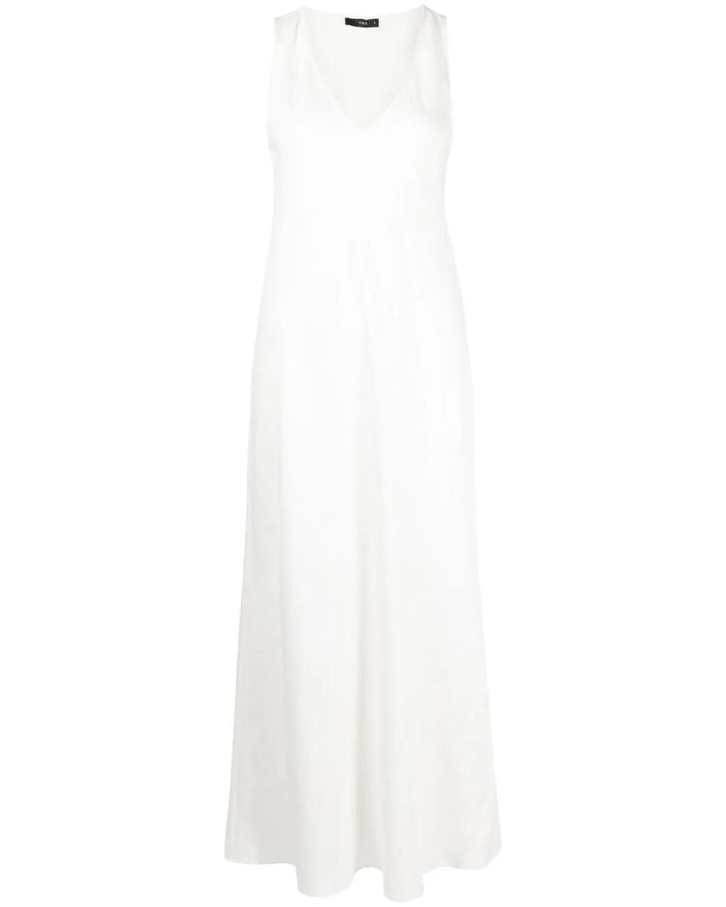 Voz White V-Neck Maxi Dress