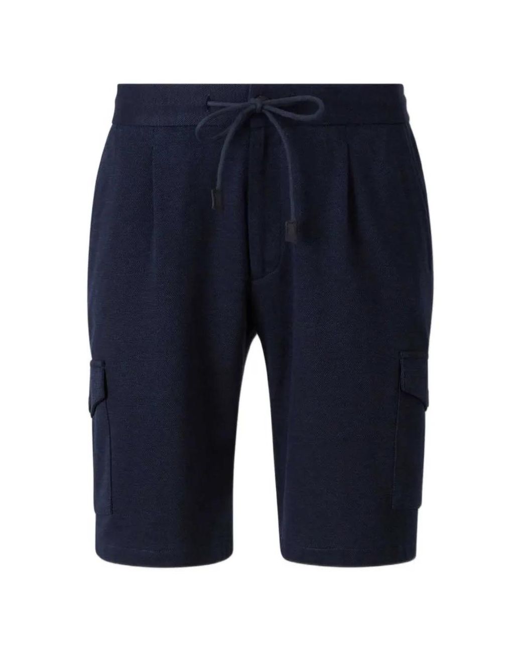 Gran Sasso Blue Drawstring Cargo Shorts for men