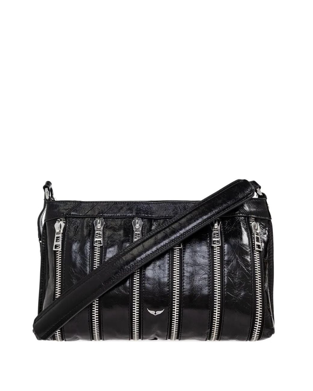 Zadig & Voltaire Black Sunny Moody Multiple-Zip Leather Shoulder Bag