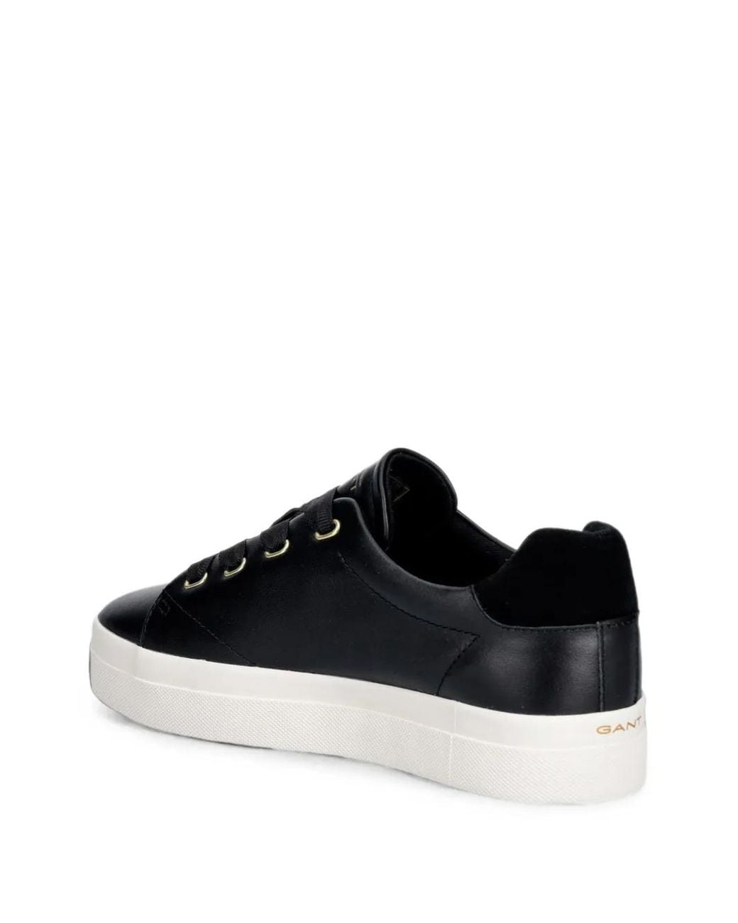 Gant Black Logo-Lettering Leather Sneakers