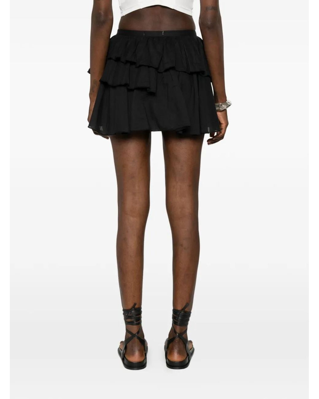 GIMAGUAS Black Joan Ruffled Mini Skirt