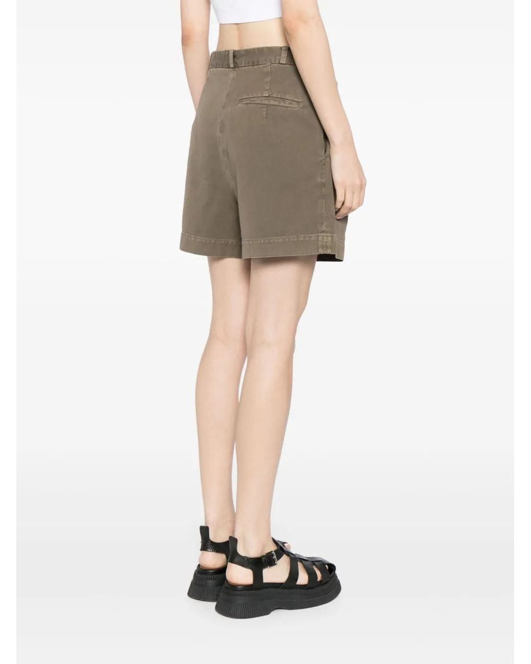 Agolde Natural Becker Pleat-Detailing Shorts