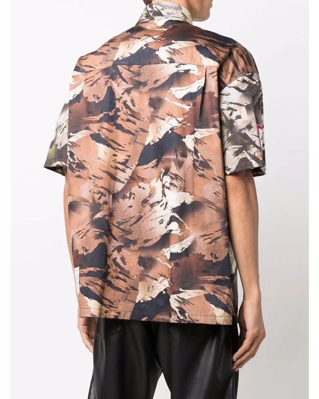Heron Preston Gray Camouflage-Print Bowling Shirt for men