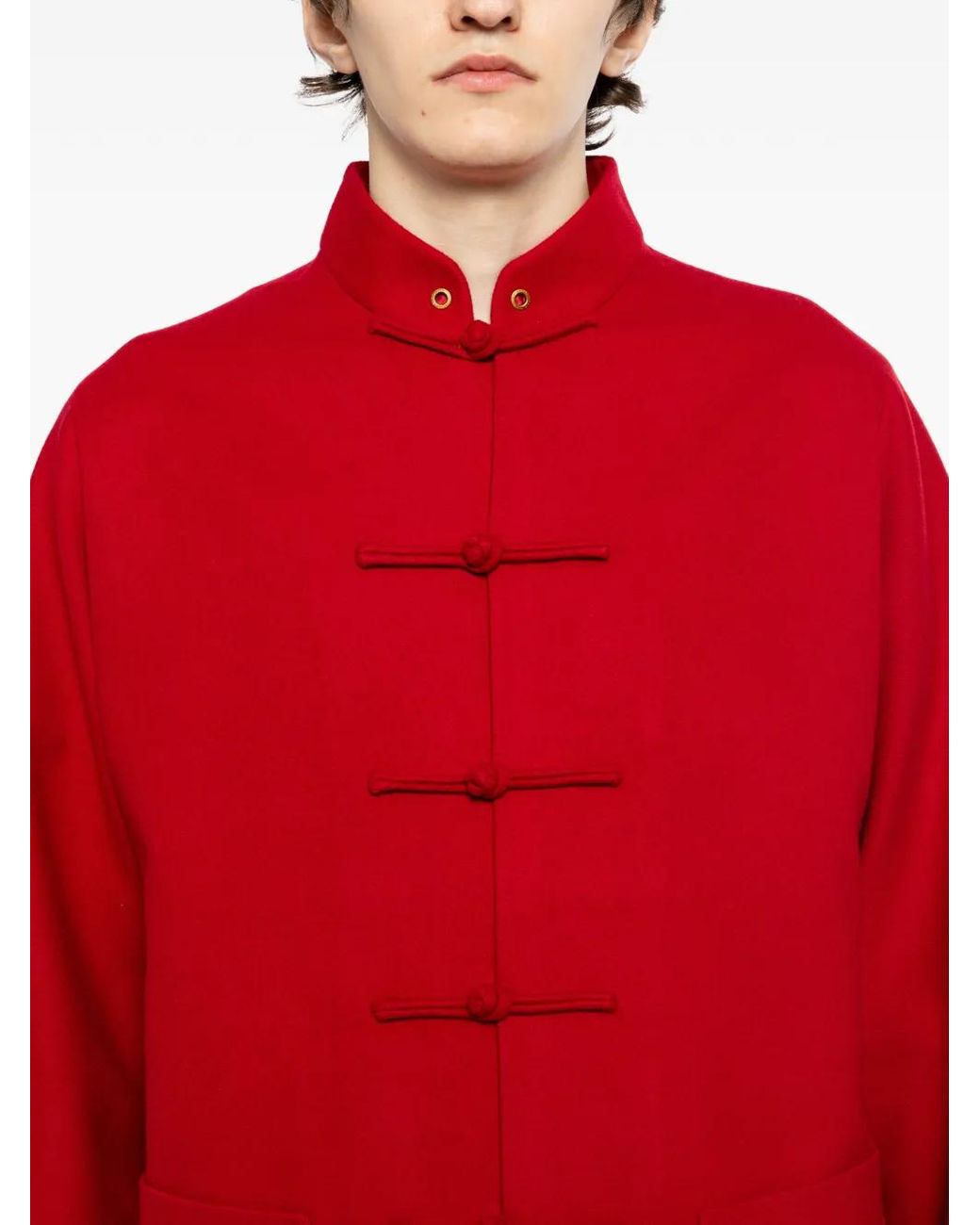 TEAM WANG design Red X Jdb Mandarin-Collar Jacket for men