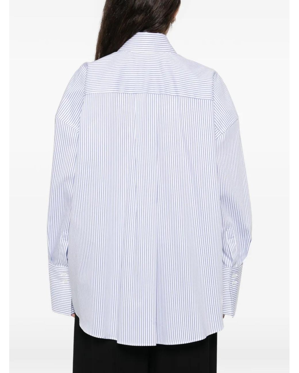 GIUSEPPE DI MORABITO White Striped Logo-Detail Shirt