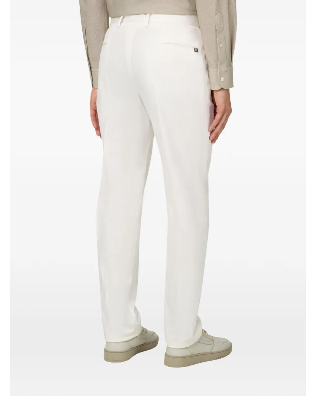 Boggi White Antonio Dart Trousers for men