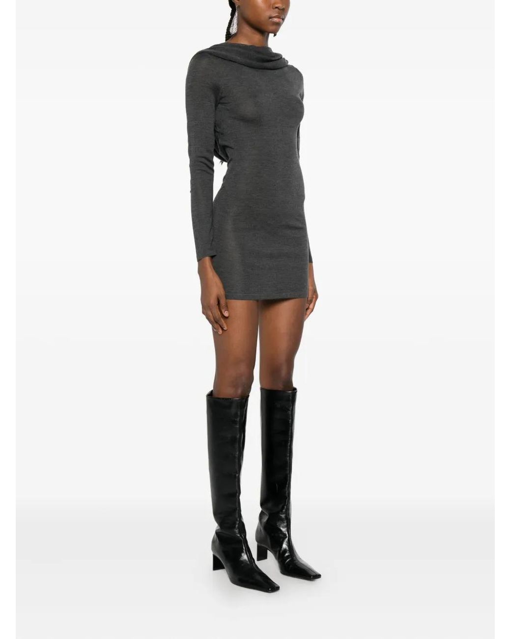 AYA MUSE Gray Long-Sleeve Mini Dress