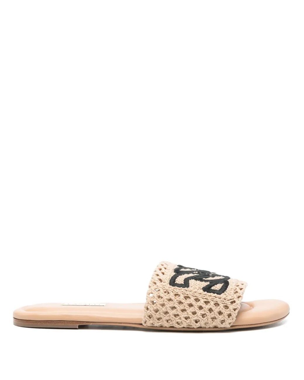 Casadei Natural Positano Flat Sandals