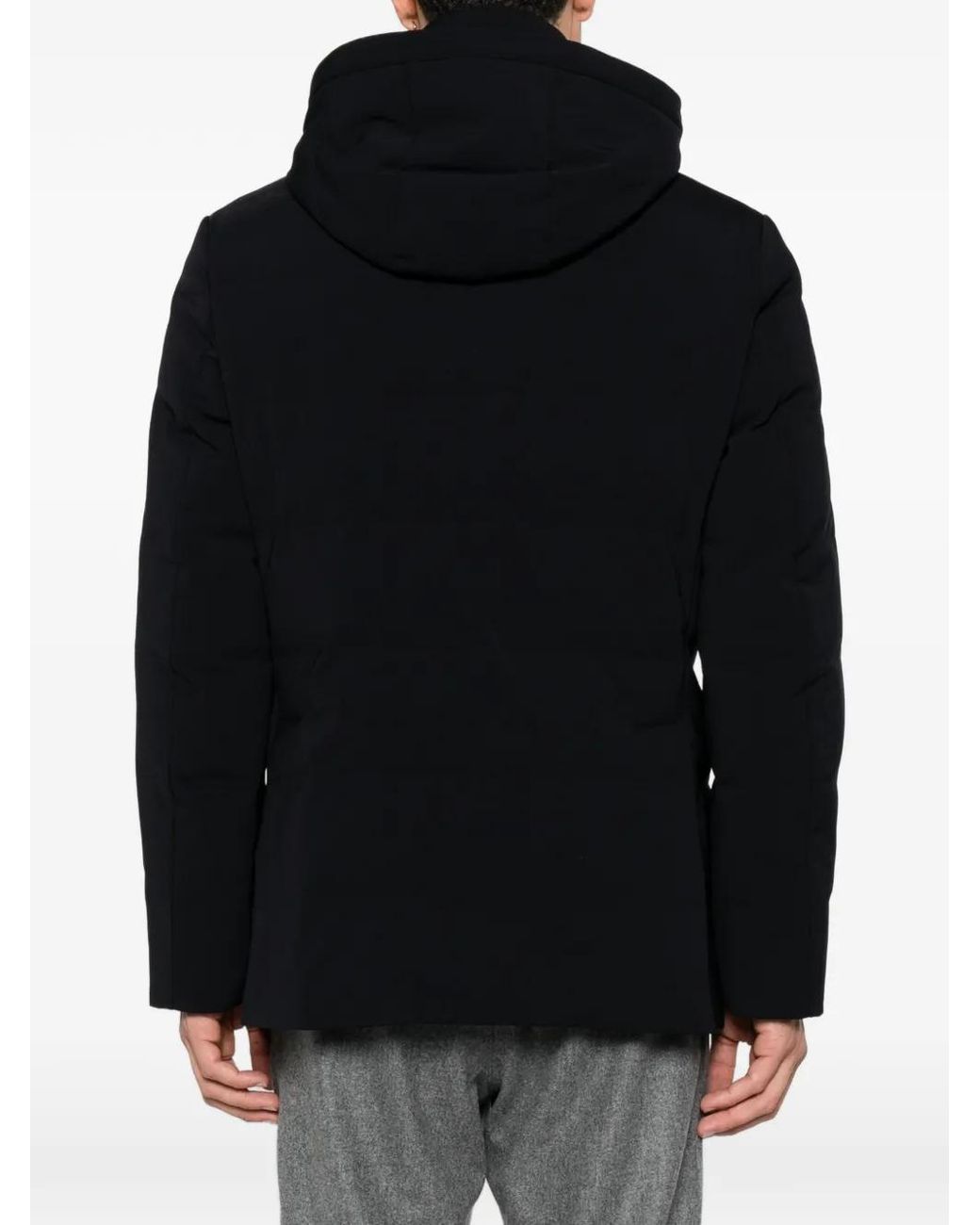 Montecore Black Hooded Button-Up Jacket for men