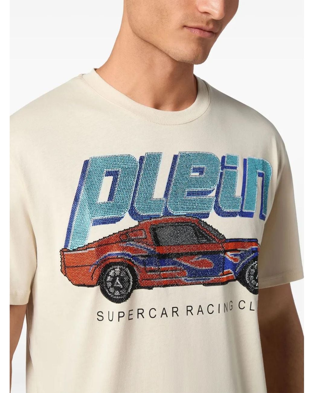 Philipp Plein Blue Cars Racing T-Shirt for men