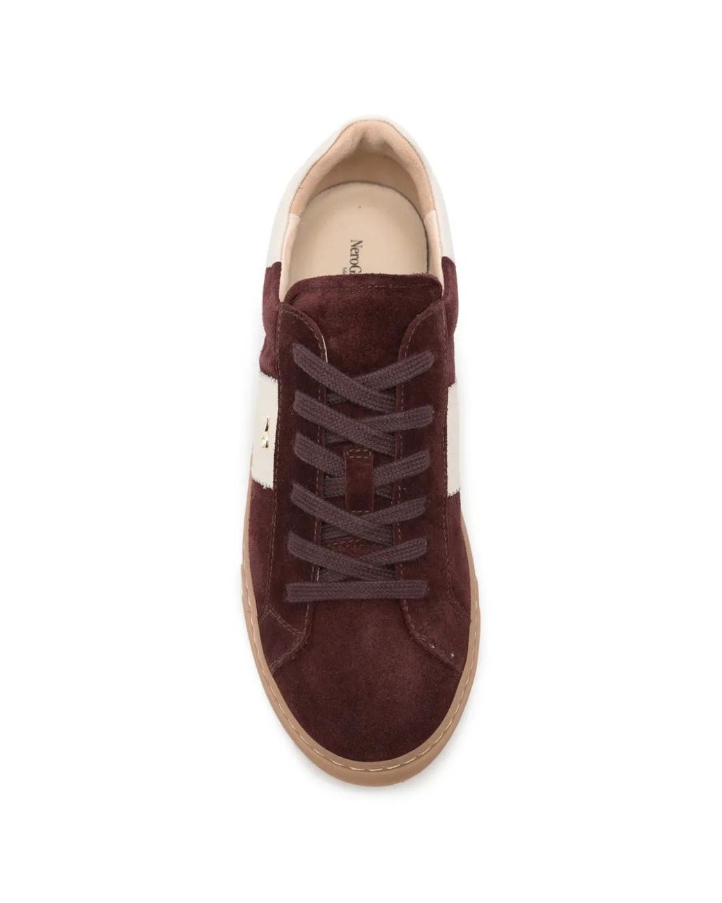 Nero Giardini Brown Suede Contrast-Panel Sneakers