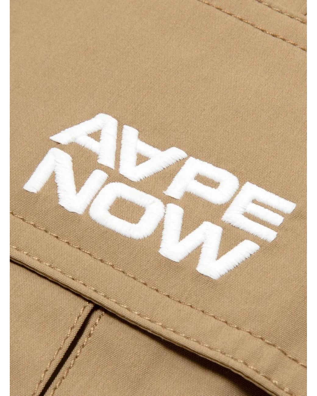 Aape By A Bathing Ape Natural Cargo Patch-Pockets Regular Trousers for men