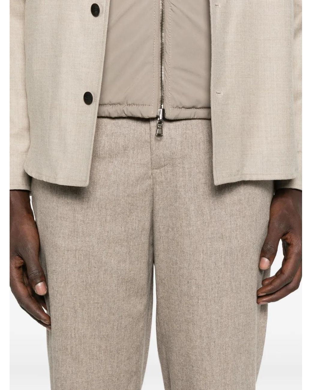 Briglia 1949 Natural Pressed-Crease Button Trousers for men