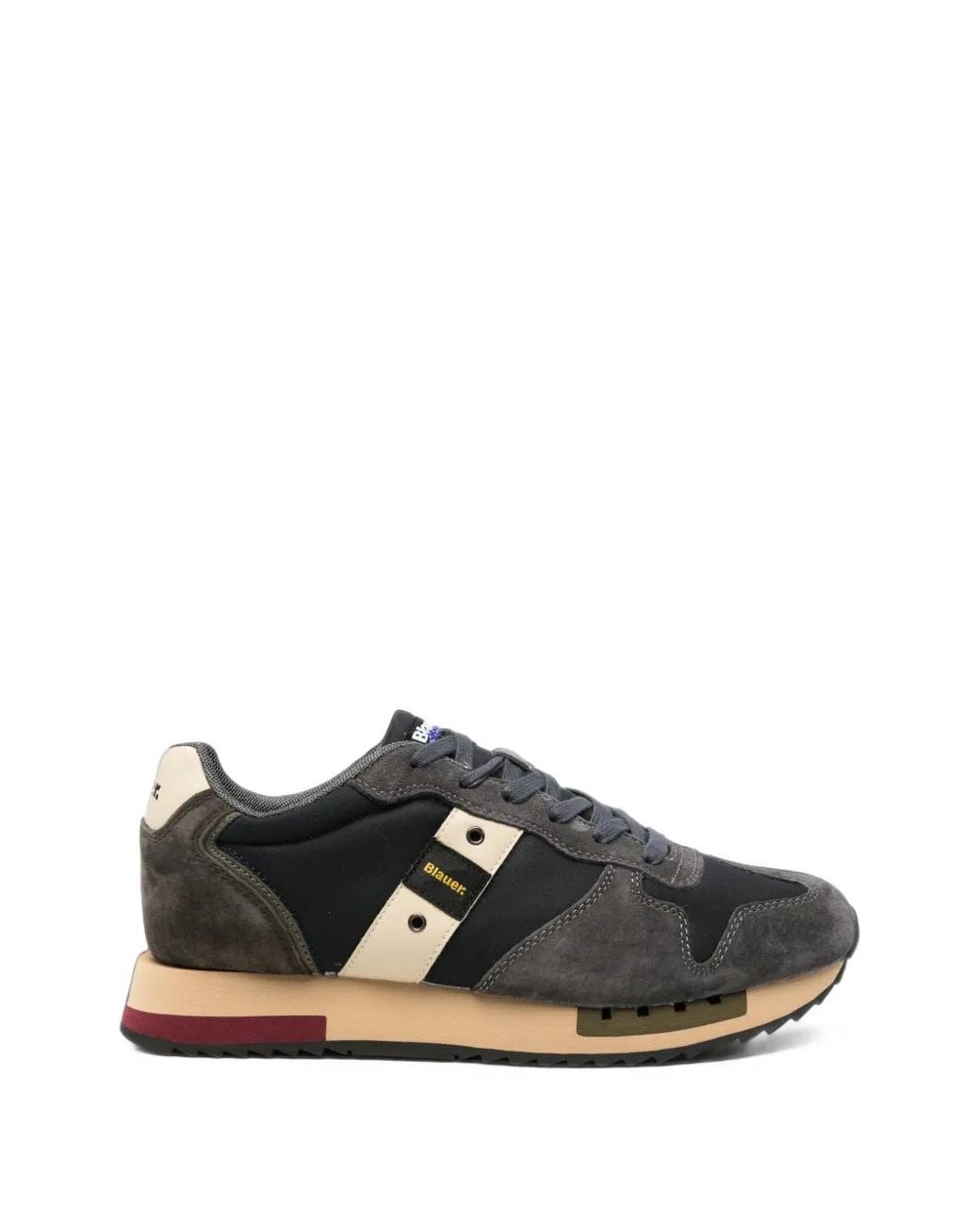 Blauer Black Suede-Panelled Queens Sneakers for men