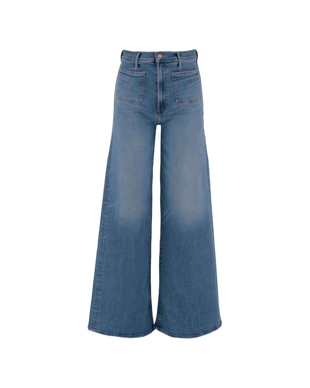 Mother Blue The Patch Pocket Flare Denim Jeans
