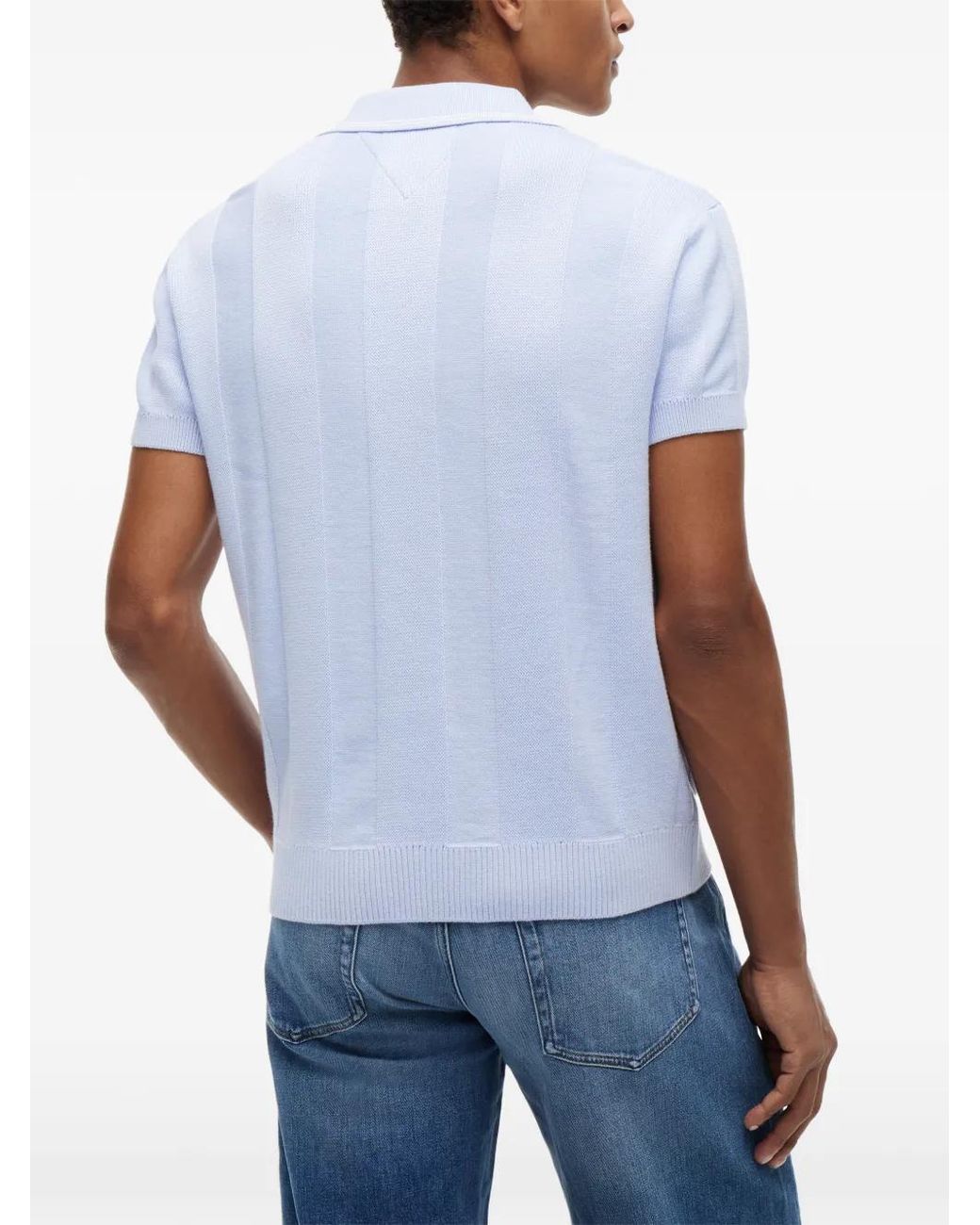 Tommy Hilfiger Blue Logo-Patch Polo Shirt for men