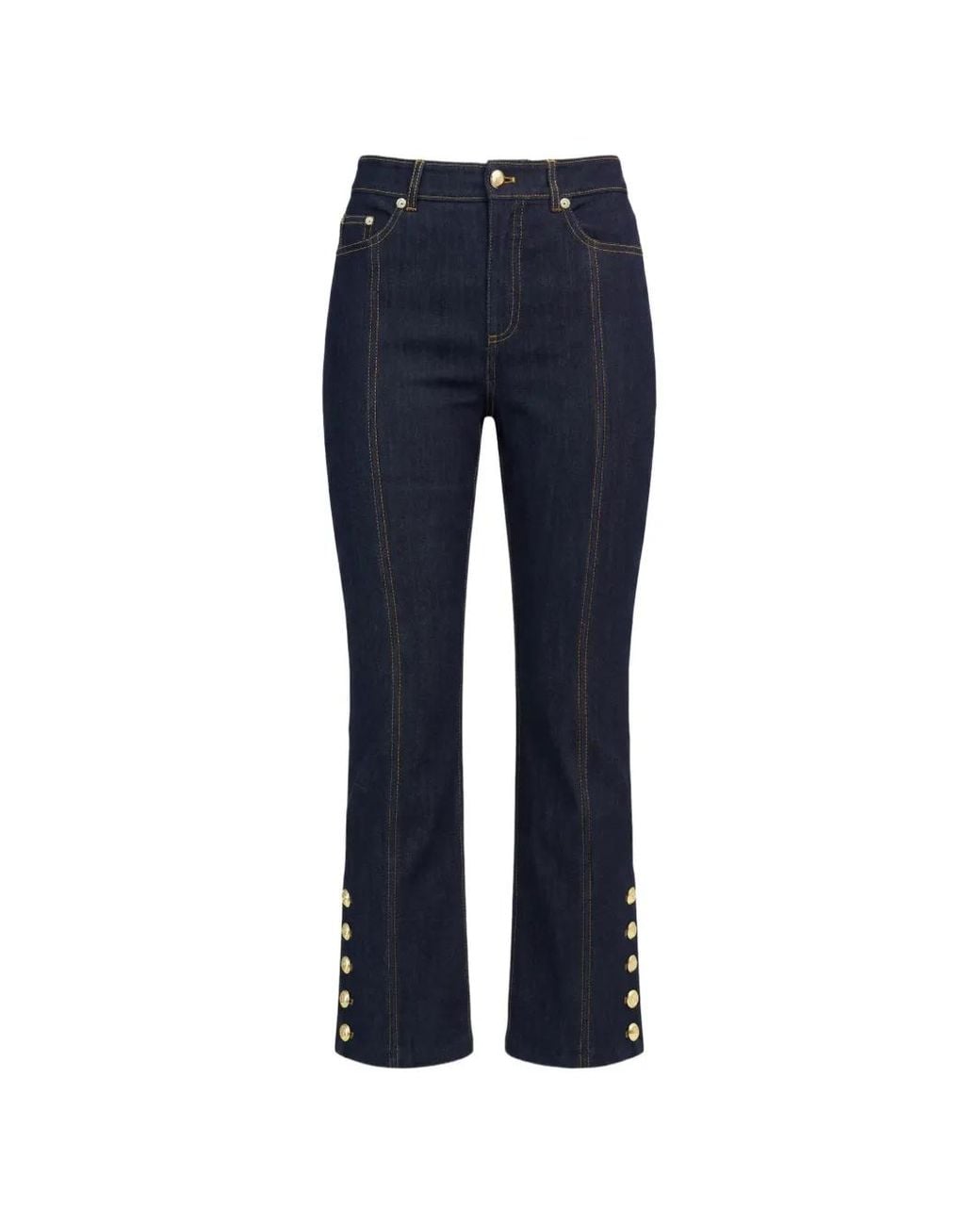 Cinq À Sept Blue Maggie Button-Embellished Jeans
