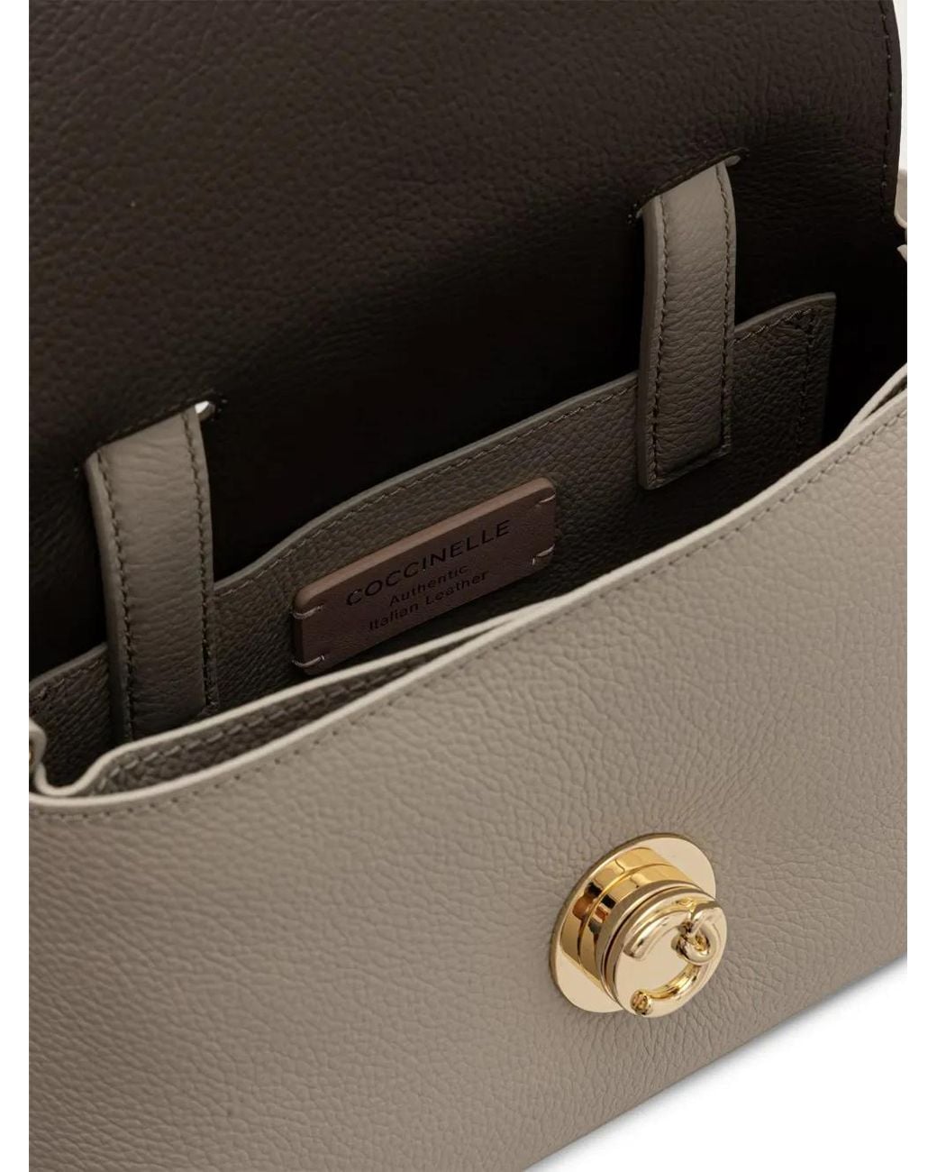 Coccinelle Natural Small Nikla Pebbled Leather Shoulder Bag