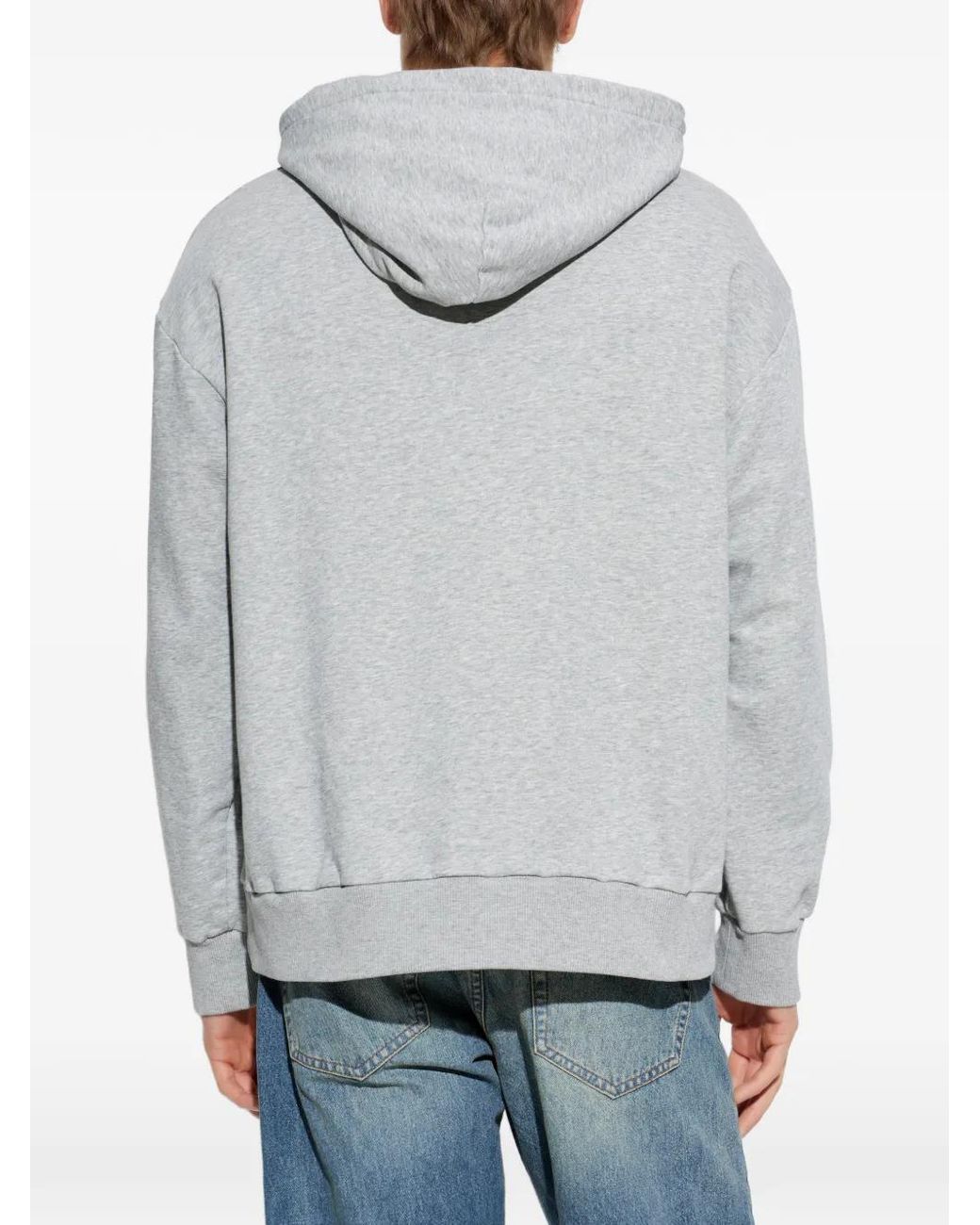 MM6 by Maison Margiela Gray Spray-Paint Logo Hoodie for men