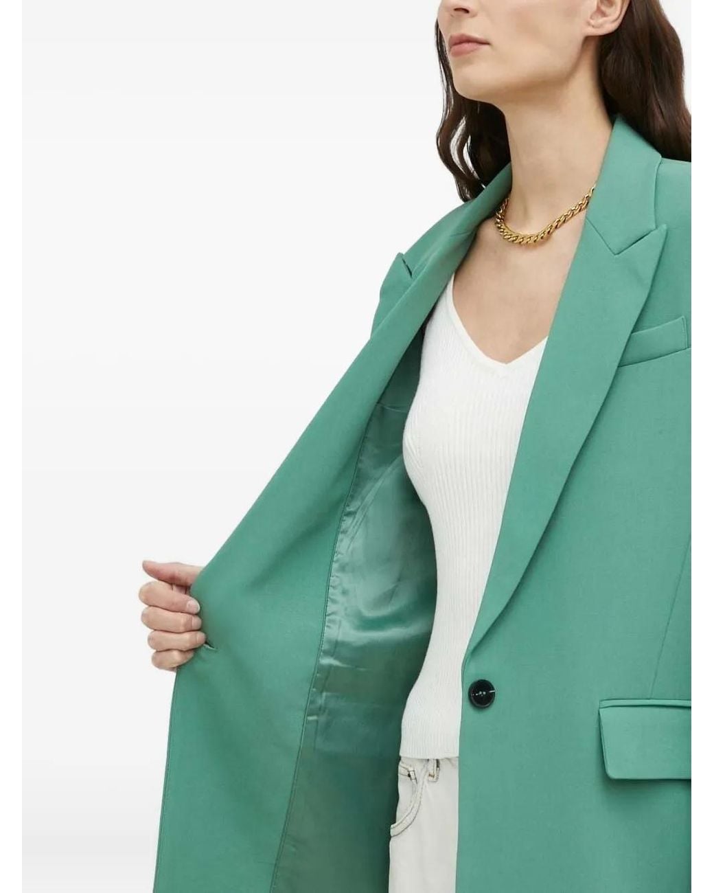 Bruuns Bazaar Green Single-Breasted Button Blazer