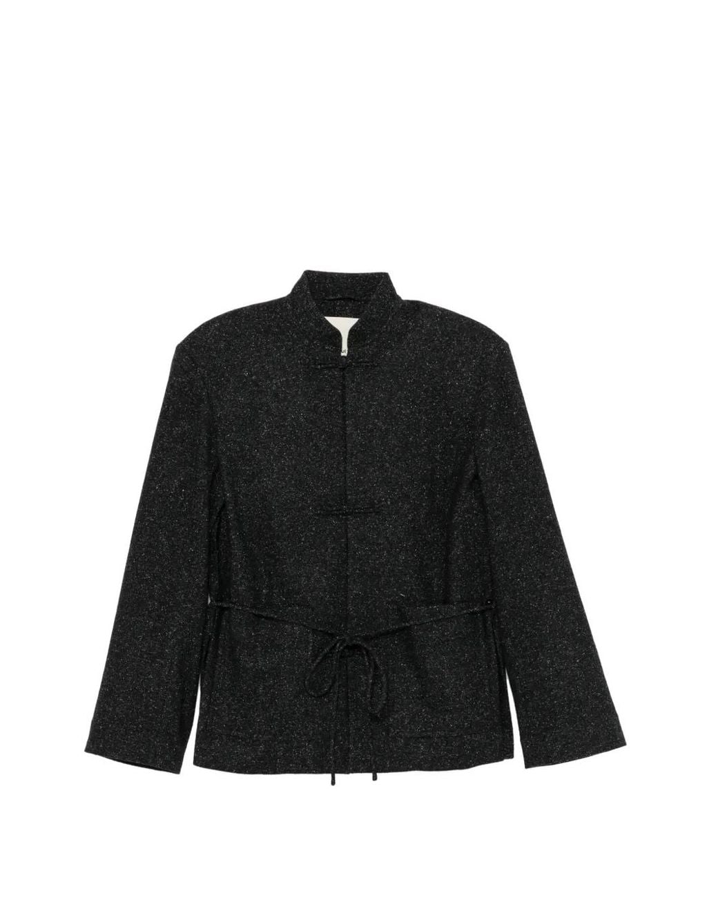 Samuel Guì Yang Black Frog-Fastening Drawstring Jacket