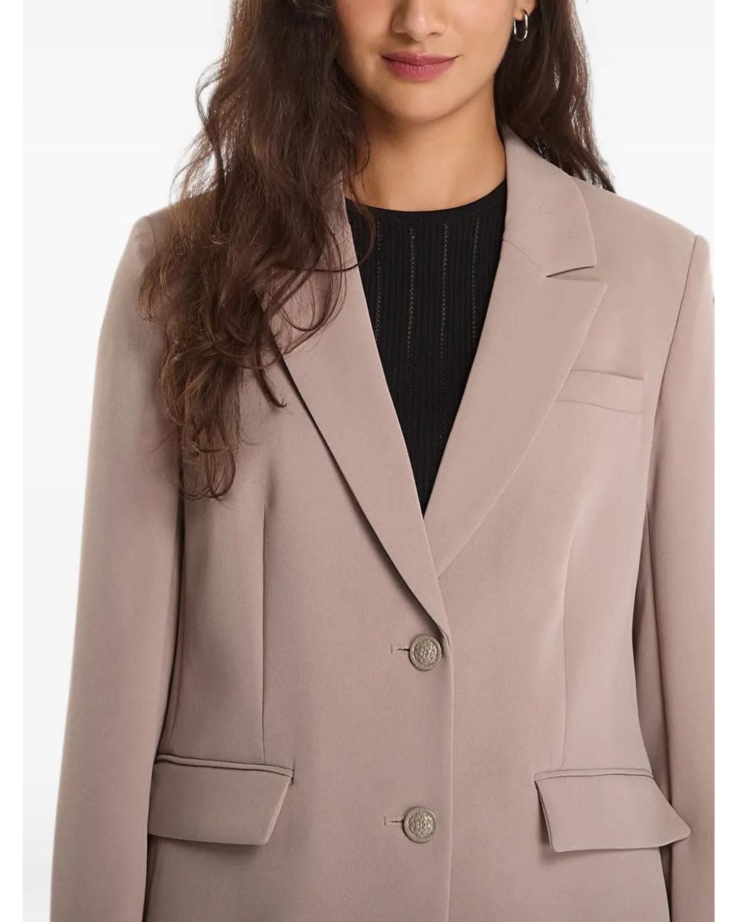 Guess Natural Notched-Lapels Single-Breasted Blazer