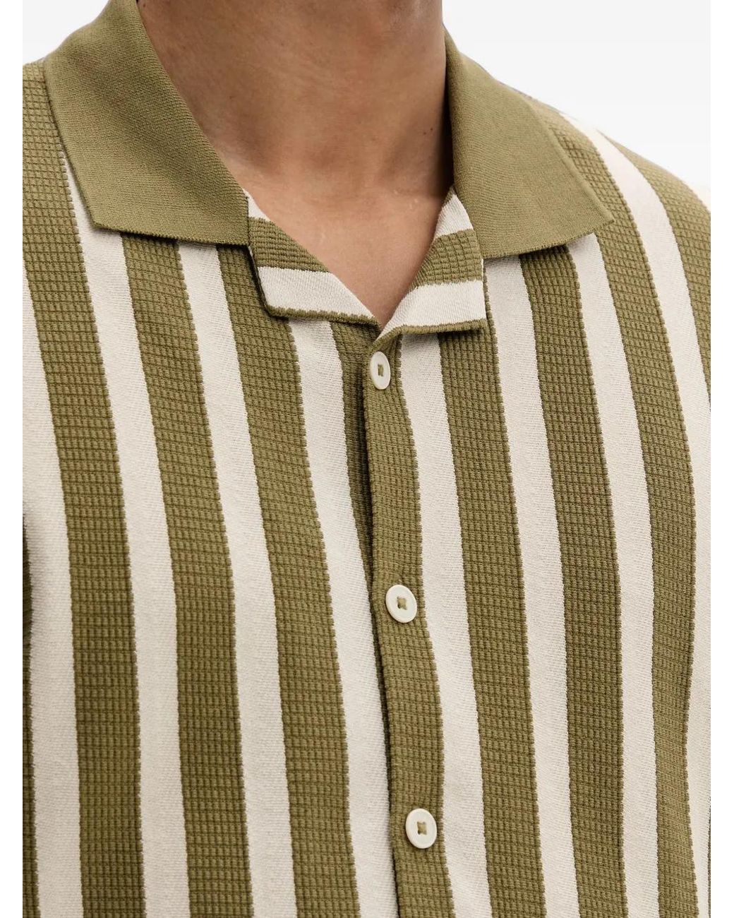 Marc O' Polo Green Chemise Rayée À Manches Courtes for men