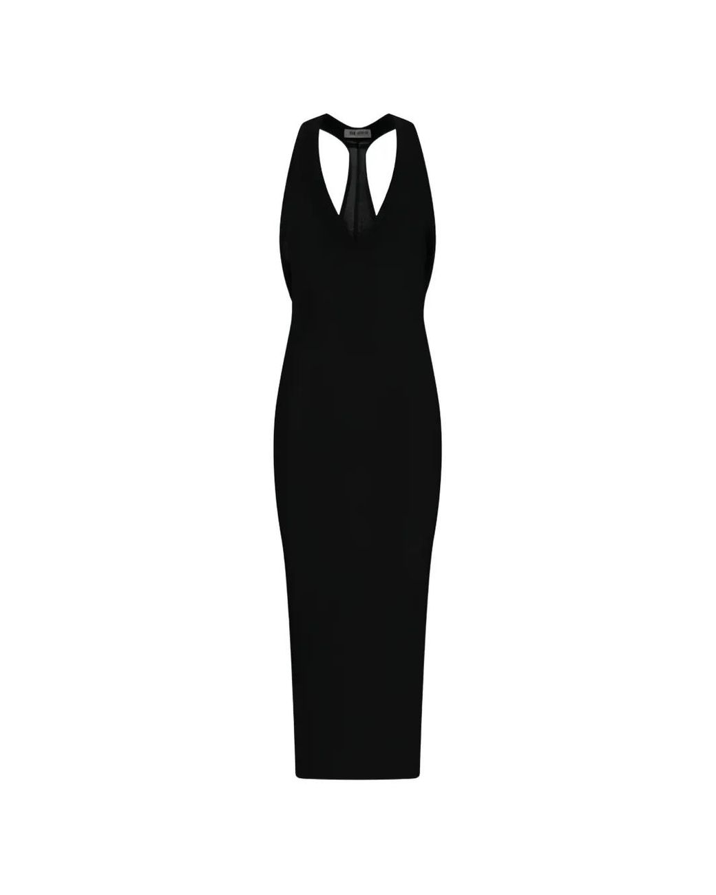 The Attico Black Draped Midi Dress