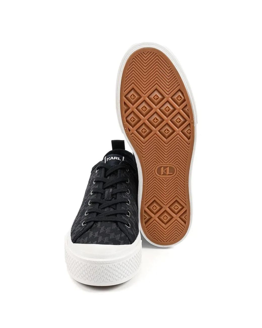 Karl Lagerfeld White Kampus Max V Monogram-Detail Sneakers for men