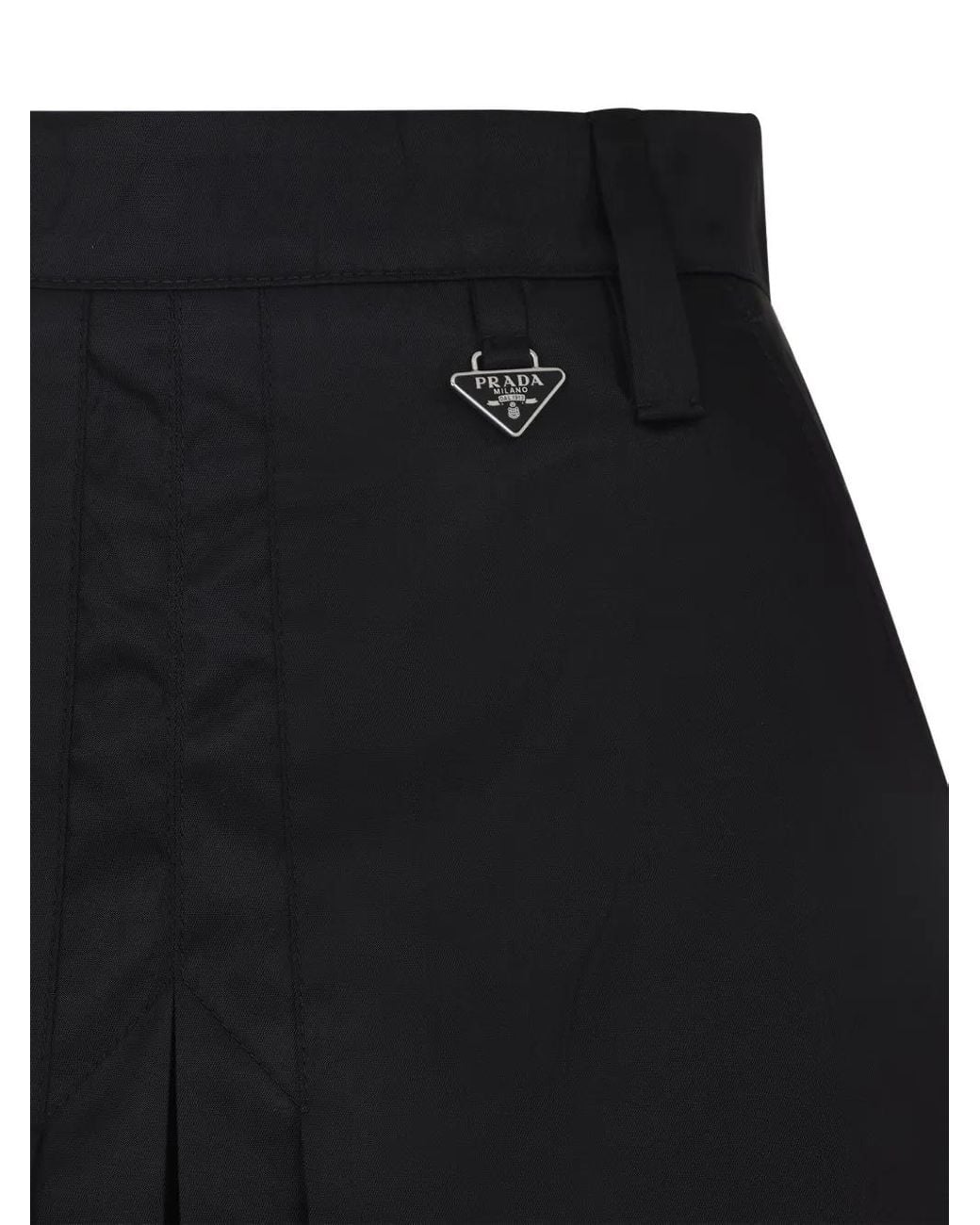 Prada Black Triangle Logo Mini Skirt