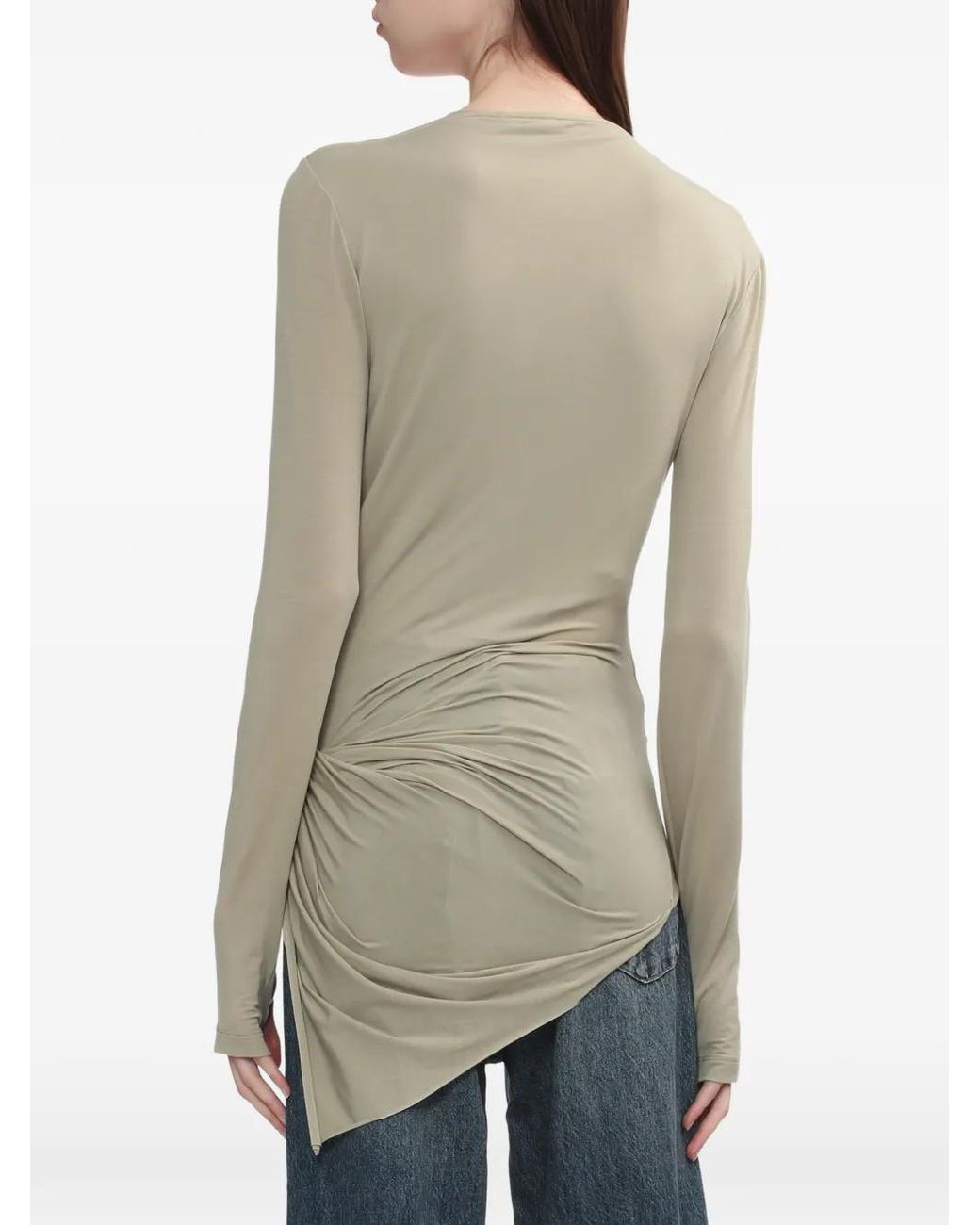 Helmut Lang White Haut Drapé À Design Asymétrique