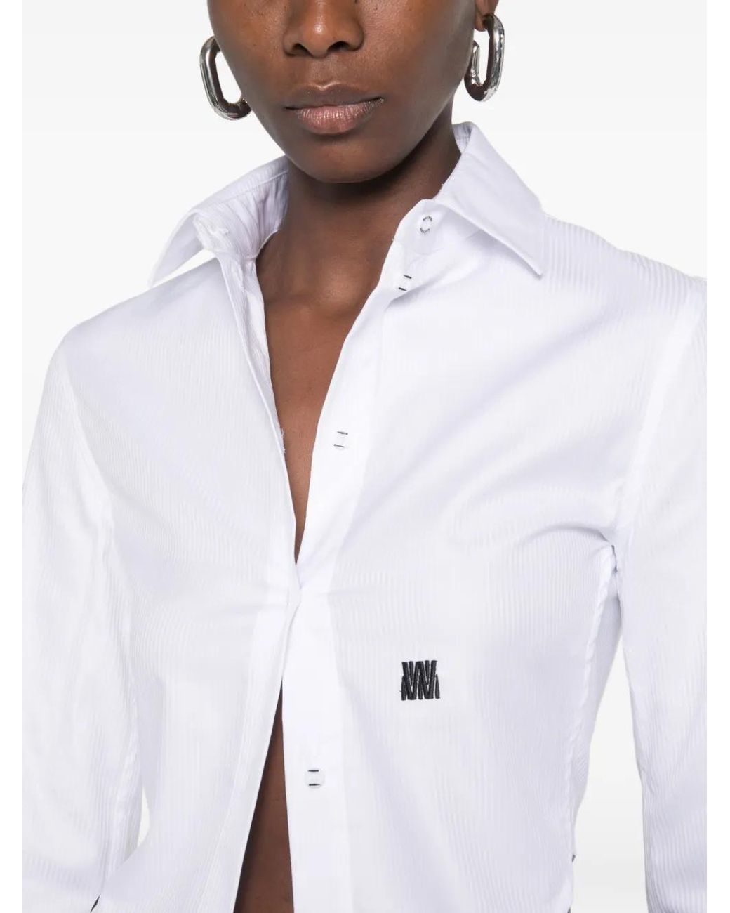 WRSTBHVR White Quinn Logo-Embroidered Shirt