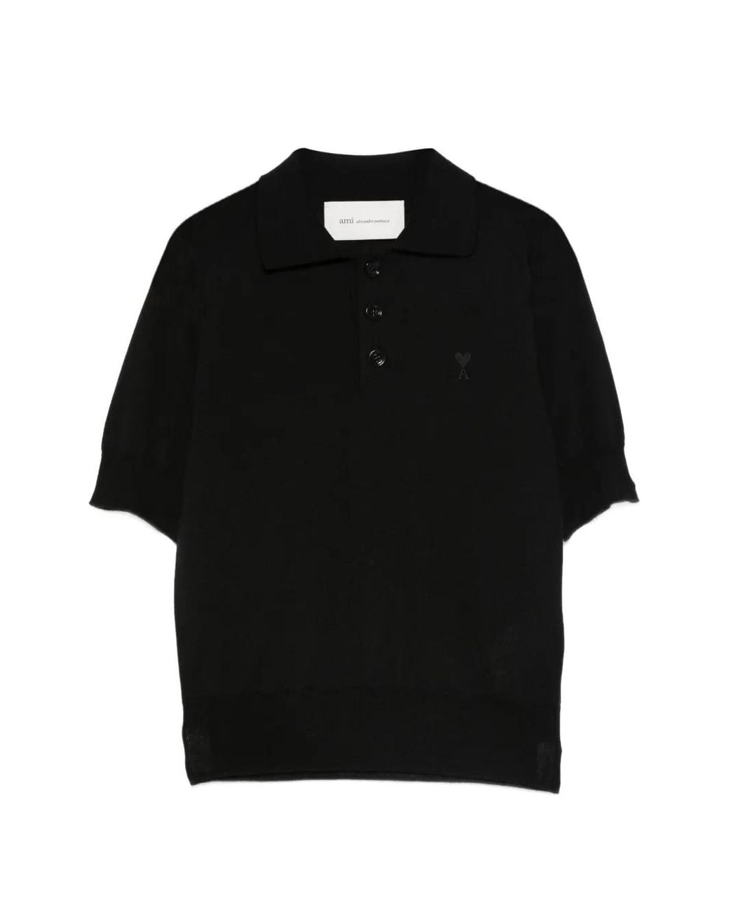 AMI Poloshirt Met Knopen in het Black