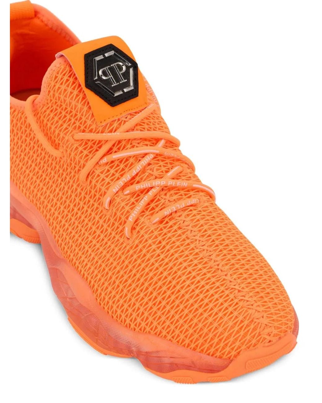 Philipp Plein Orange Runner Hyper $Hock Logo-Details Sneakers