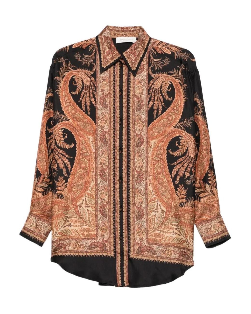 Zimmermann Brown Hypnotic Silk Shirt