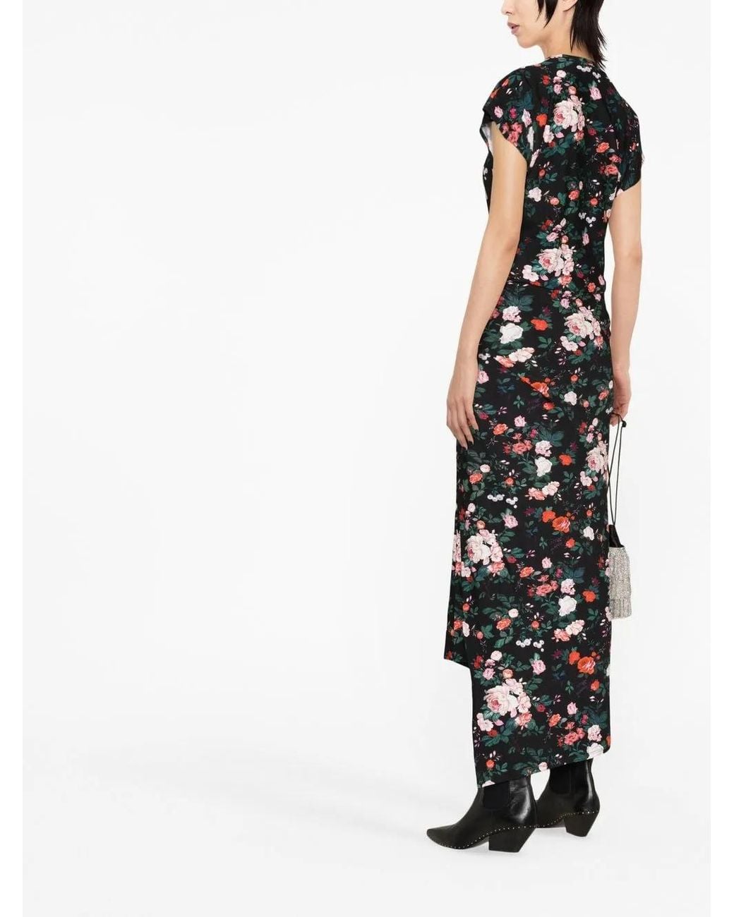 Rabanne Black Floral Print Maxi Dress