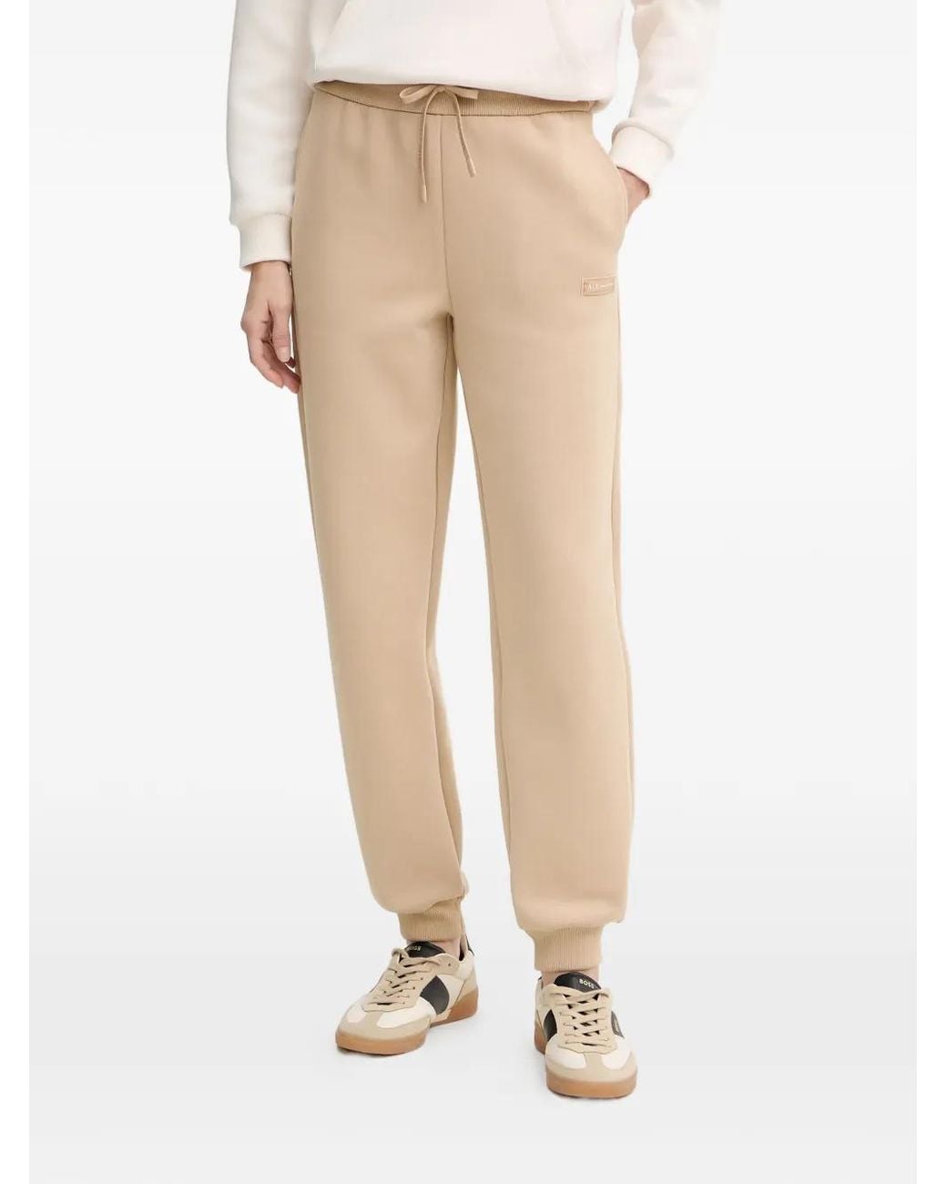 ARMANI EXCHANGE Natural Logo-Patch Trousers