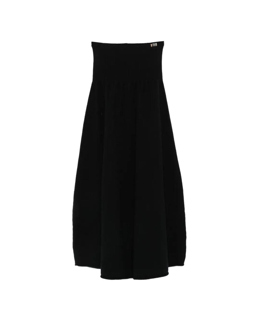 Extreme Cashmere Black Cashmere A-Line Skirt